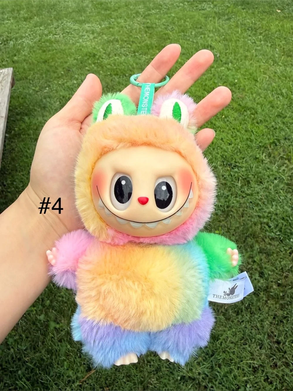 Plush Pastel Rainbow Labubu Bunny Small Pet Toy Keychain Charm not from Pop Mart